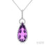 Pear Shape Gemstone & Halo Diamond Pendant