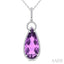 Pear Shape Gemstone & Halo Diamond Pendant