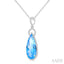 Evoque Gemstone Pear Shape & Halo Diamond Pendant
