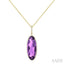 Evoque Gemstone Oval Shape & Halo Diamond Pendant