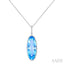 Evoque Gemstone Oval Shape & Halo Diamond Pendant