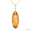 Oval Shape Gemstone & Halo Diamond Pendant