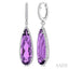 Evoque Gemstone Pear Shape & Halo Diamond Earrings