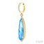 Evoque Gemstone Pear Shape & Halo Diamond Earrings