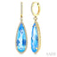 Evoque Gemstone Pear Shape & Halo Diamond Earrings