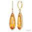 Pear Shape Gemstone & Halo Diamond Earrings