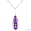 Pear Shape Gemstone & Halo Diamond Pendant