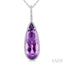 Pear Shape Gemstone & Halo Diamond Pendant