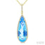 Evoque Gemstone Pear Shape & Halo Diamond Pendant