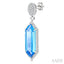 Evoque Gemstone Hexagon Shape & Halo Diamond Earrings