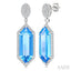 Evoque Gemstone Hexagon Shape & Halo Diamond Earrings
