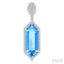 Evoque Gemstone Hexagon Shape & Halo Diamond Earrings