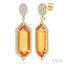 Evoque Gemstone Hexagon Shape & Halo Diamond Earrings