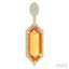 Evoque Gemstone Hexagon Shape & Halo Diamond Earrings