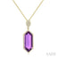 Evoque Gemstone Hexagon Shape & Halo Diamond Pendant