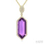 Evoque Gemstone Hexagon Shape & Halo Diamond Pendant