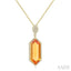 Evoque Gemstone Hexagon Shape & Halo Diamond Pendant