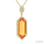 Evoque Gemstone Hexagon Shape & Halo Diamond Pendant