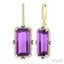 Evoque Gemstone Emerald Shape & Halo Diamond Earrings