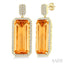 Evoque Gemstone Emerald Shape & Halo Diamond Earrings