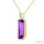 Emerald Shape Gemstone & Halo Diamond Pendant