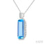 Emerald Shape Gemstone & Halo Diamond Pendant
