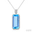 Emerald Shape Gemstone & Halo Diamond Pendant