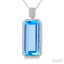 Evoque Gemstone Emerald Shape & Halo Diamond Pendant