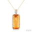 Emerald Shape Gemstone & Halo Diamond Pendant