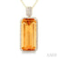 Emerald Shape Gemstone & Halo Diamond Pendant