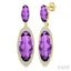 Evoque Gemstone Oval Shape & Halo Diamond Earrings