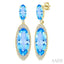 Evoque Gemstone Oval Shape & Halo Diamond Earrings