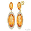 Evoque Gemstone Oval Shape & Halo Diamond Earrings