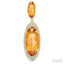 Evoque Gemstone Oval Shape & Halo Diamond Earrings
