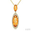Evoque Gemstone Oval Shape & Halo Diamond Pendant