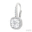 Square Shape Gemstone & Halo Diamond Huggie Earrings