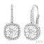 Square Shape Gemstone & Halo Diamond Huggie Earrings