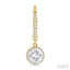 Round Shape Halo Gemstone Hoop Earrings