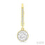 Round Shape Halo Gemstone Hoop Earrings
