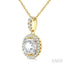 Round Shape Halo Gemstone Pendant