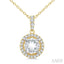Round Shape Halo Gemstone Pendant