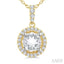 Round Shape Halo Gemstone Pendant