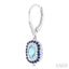 Gemstone & Halo Diamond Fashion Earrings