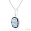Gemstone & Halo Diamond Fashion Pendant