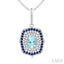 Gemstone & Halo Diamond Fashion Pendant