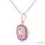 Gemstone & Halo Diamond Fashion Pendant