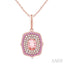 Gemstone & Halo Diamond Fashion Pendant