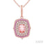 Gemstone & Halo Diamond Fashion Pendant