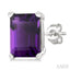 Emerald Shape Gemstone Stud Earrings