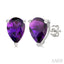Pear Shape Gemstone Stud Earrings